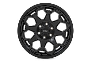 Wheel - Rough Country - 80 Series, One-Piece, -25mm Offset, 20x10, 6x135 - Semi Gloss Black